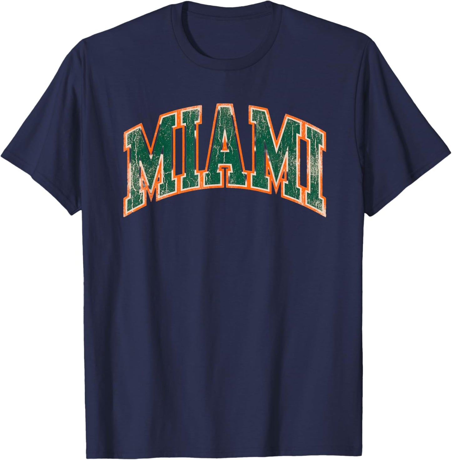 Miami Classic Block Typography Graphic T-Shirt - T-Shirt | Navy