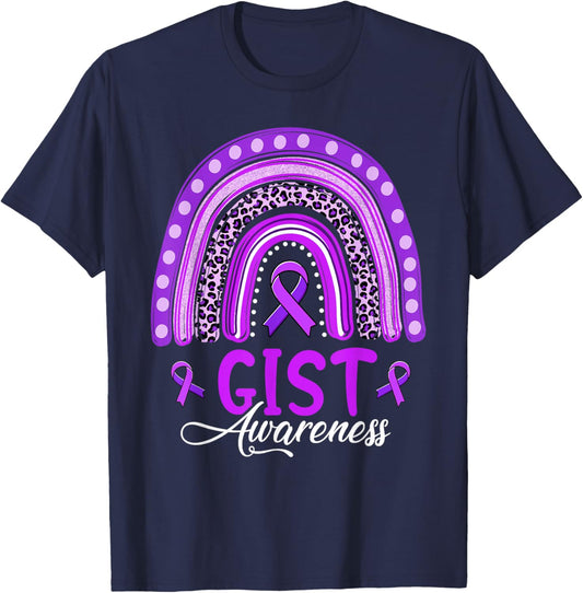 We Wear Purple Rainbow GIST Awareness T-Shirt - T-Shirt | Navy