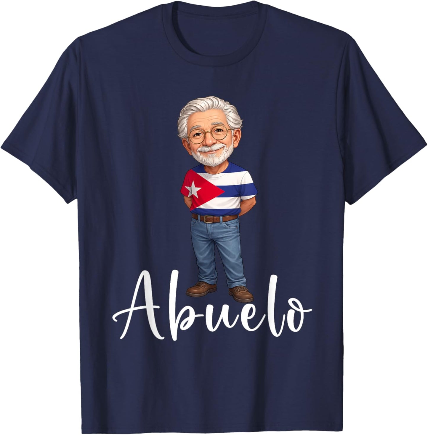 Cuban Abuelo Granddad Flag Grandfather Grandpa Cuba T-Shirt - T-Shirt | Navy