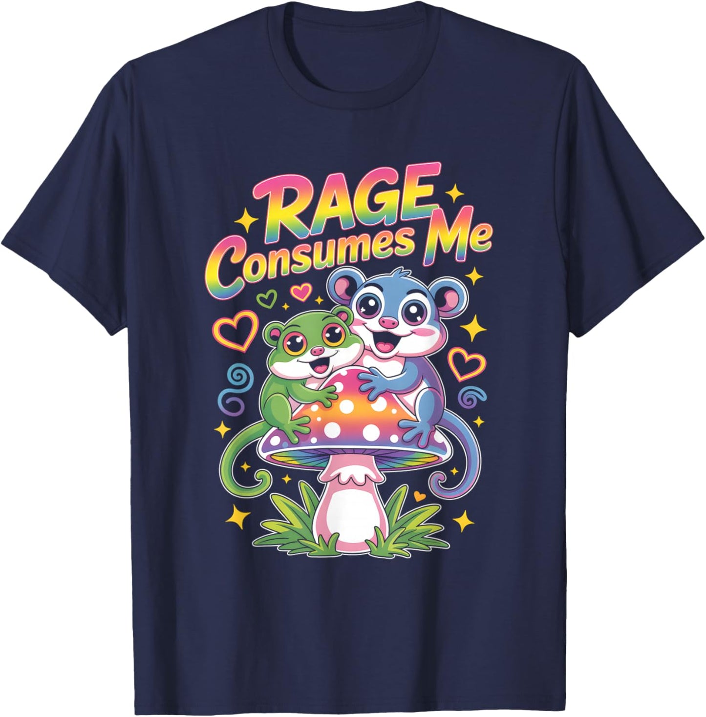 Rage Consumes Me T Shirt Cute Possum Meme T-Shirt - T-Shirt | Navy