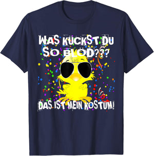 Carnival Costume Replacement Funny Saying Was Guckst du blöd Duck T-Shirt - T-Shirt | Navy