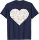 Cœur rempli de Lapins et de Verdure de Couleur Pastel T-Shirt - T-Shirt | Navy