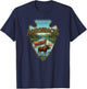 Adirondacks, New York, Retro T-Shirt - T-Shirt | Navy