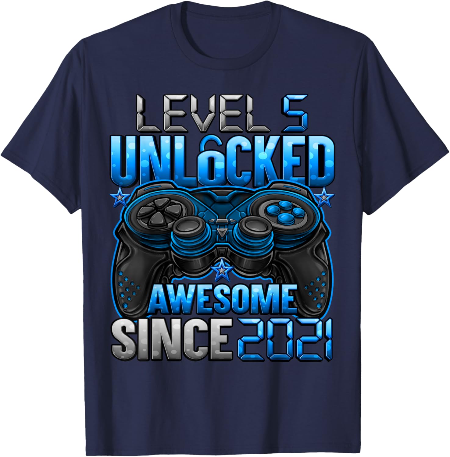 Level 5 Unlocked 5 Year Old Gifts for Boys 5th Birthday Boy T-Shirt - T-Shirt | Navy