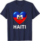 Haiti - Haitian Flag Heart Souvenir T-Shirt - T-Shirt | Navy