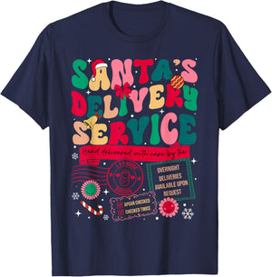 Christmas Santa's Delivery Service L&D Labor Delivery Nurse T-Shirt - T-Shirt | Navy