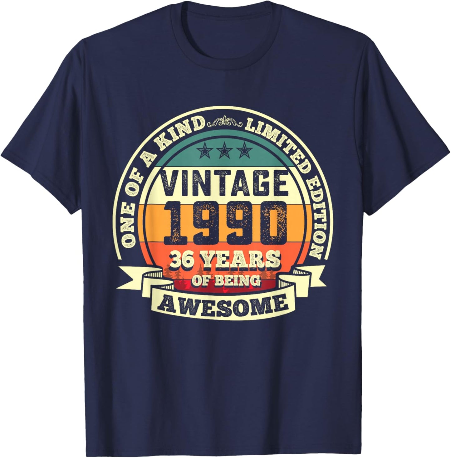 36th Birthday Gift 36 Years of Being Awesome 36 Years Old T-Shirt - T-Shirt | Navy