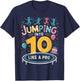 Jumping Into 10 Birthday Party Trampolining Trampoline T-Shirt - T-Shirt | Navy