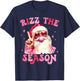 Rizz The Season Santa Pink Bubble Gum Rizzmas Christmas Kids T-Shirt - T-Shirt | Navy