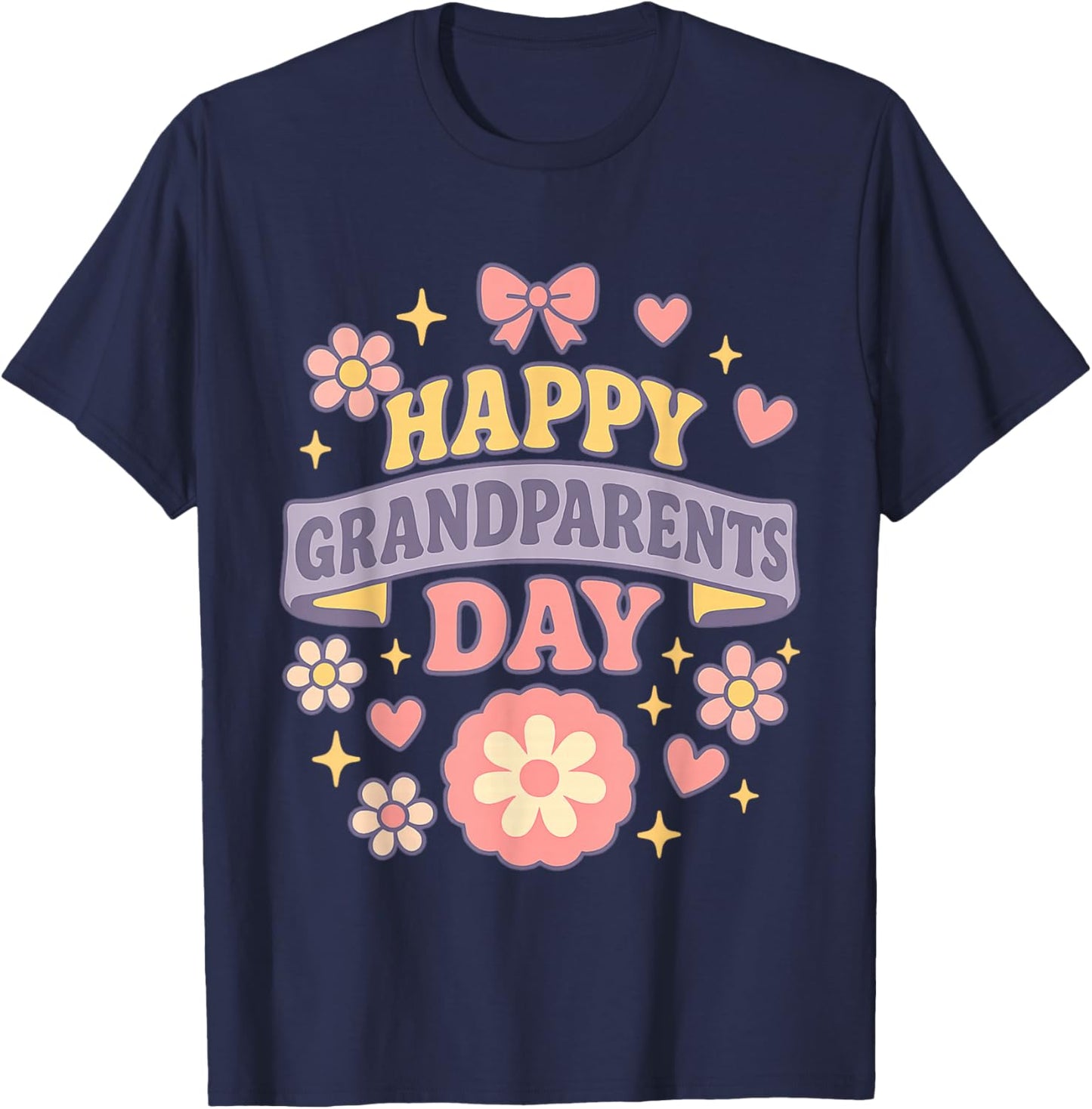 Happy Grandparents Day Funny Family Quote Grandma Grandpa T-Shirt - T-Shirt | Navy