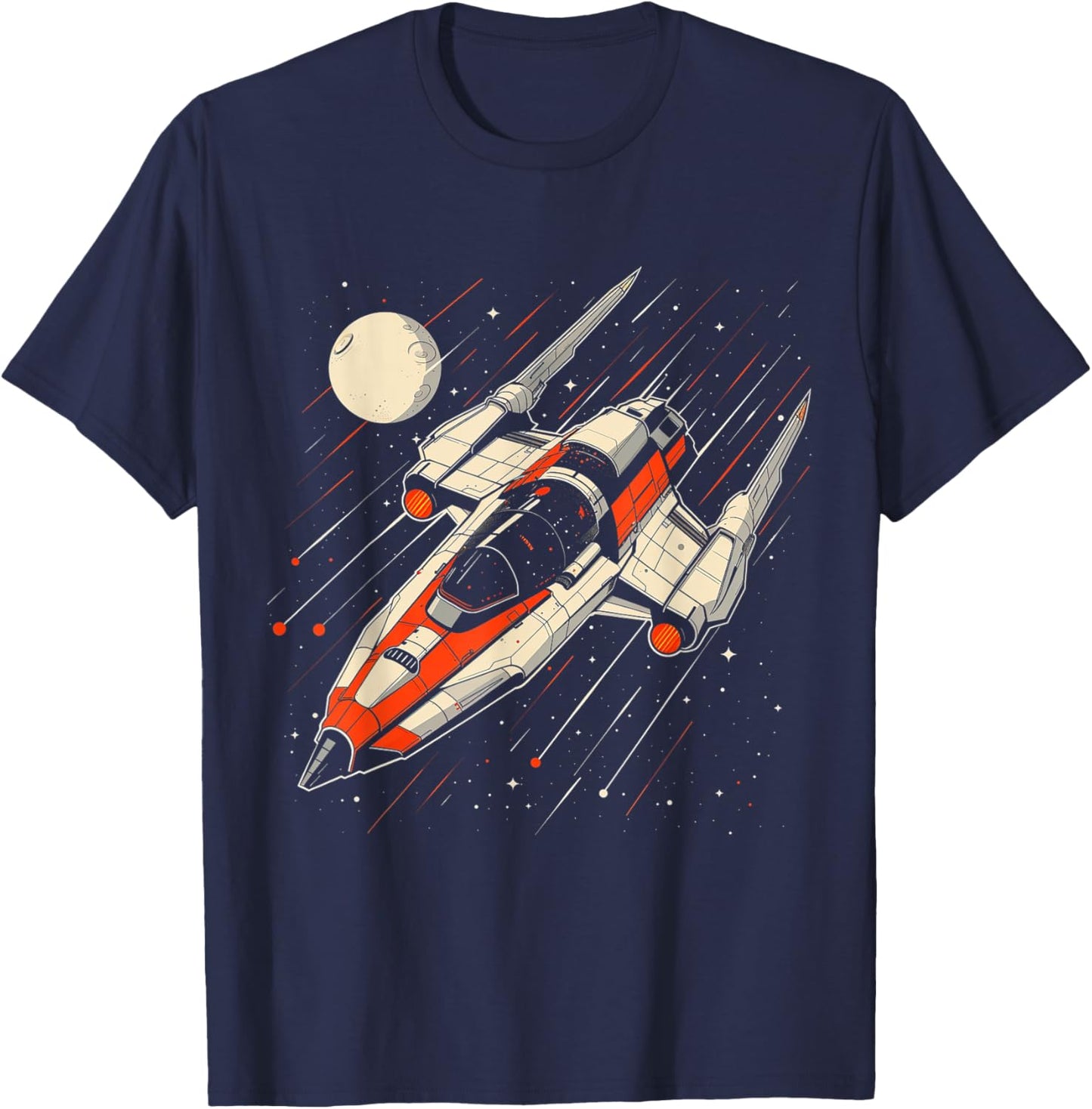 Retro Spaceship Vintage T-Shirt - T-Shirt | Navy