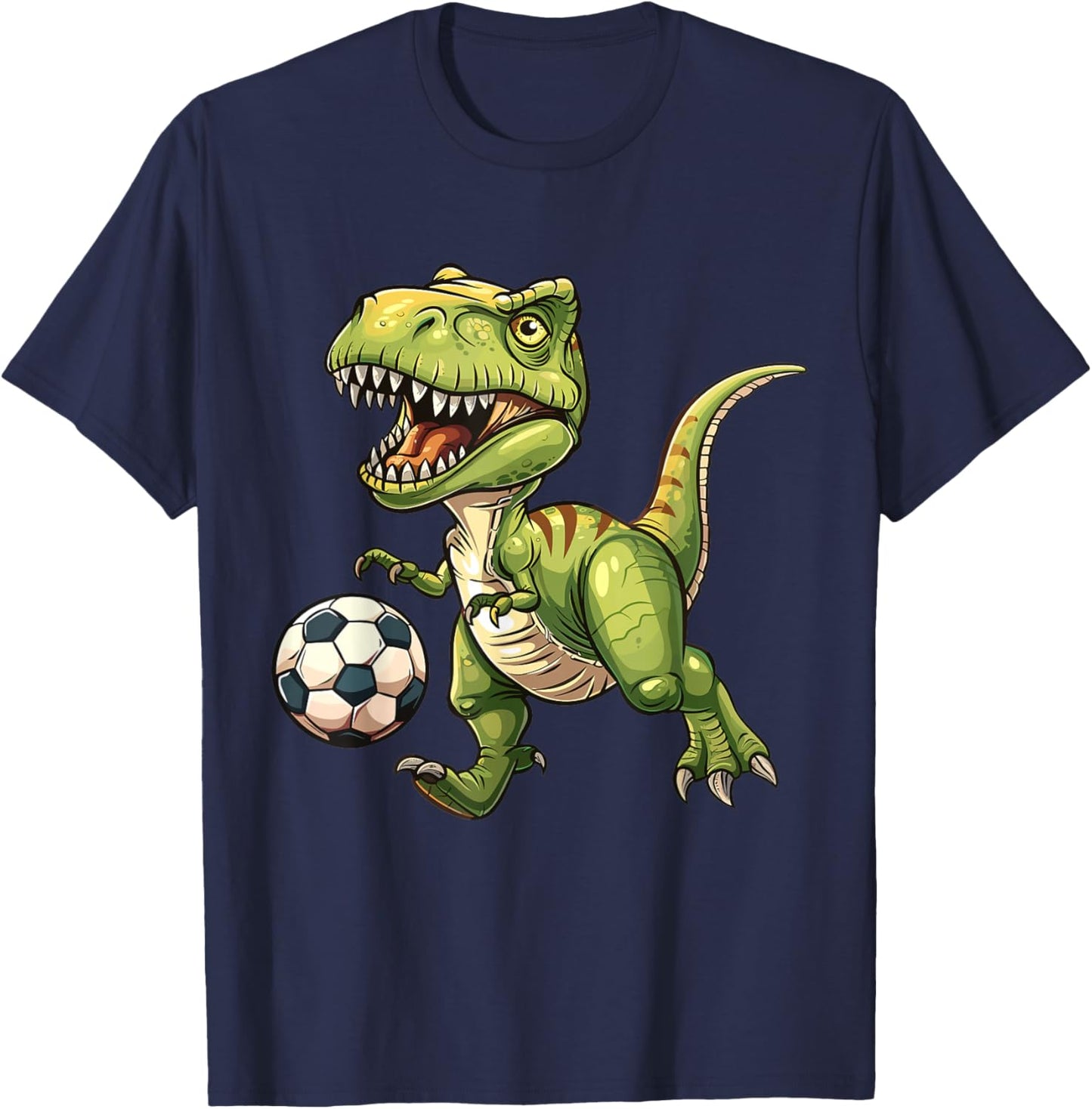 T-Rex playing soccer ball, soccer for kids T-Shirt - T-Shirt | Navy