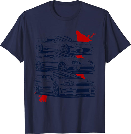 Skyline G T R R33 R34 R32 R35 Japanese Supra JDM Car R X 7 T-Shirt - T-Shirt | Navy