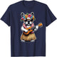 Hula Bulldog French Bulldog Ukulele Hawaiian Women Kids T-Shirt - T-Shirt | Navy