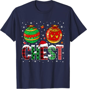 Chestnuts Matching Family Funny Chest Nuts Christmas Couples T-Shirt - T-Shirt | Navy