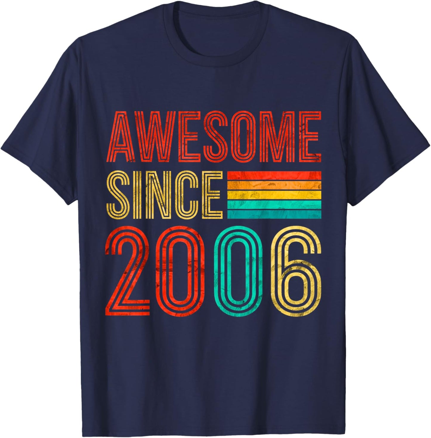 20 Birthday Men 20yr Awesome Vintage 2006 20th Birthday T-Shirt - T-Shirt | Navy