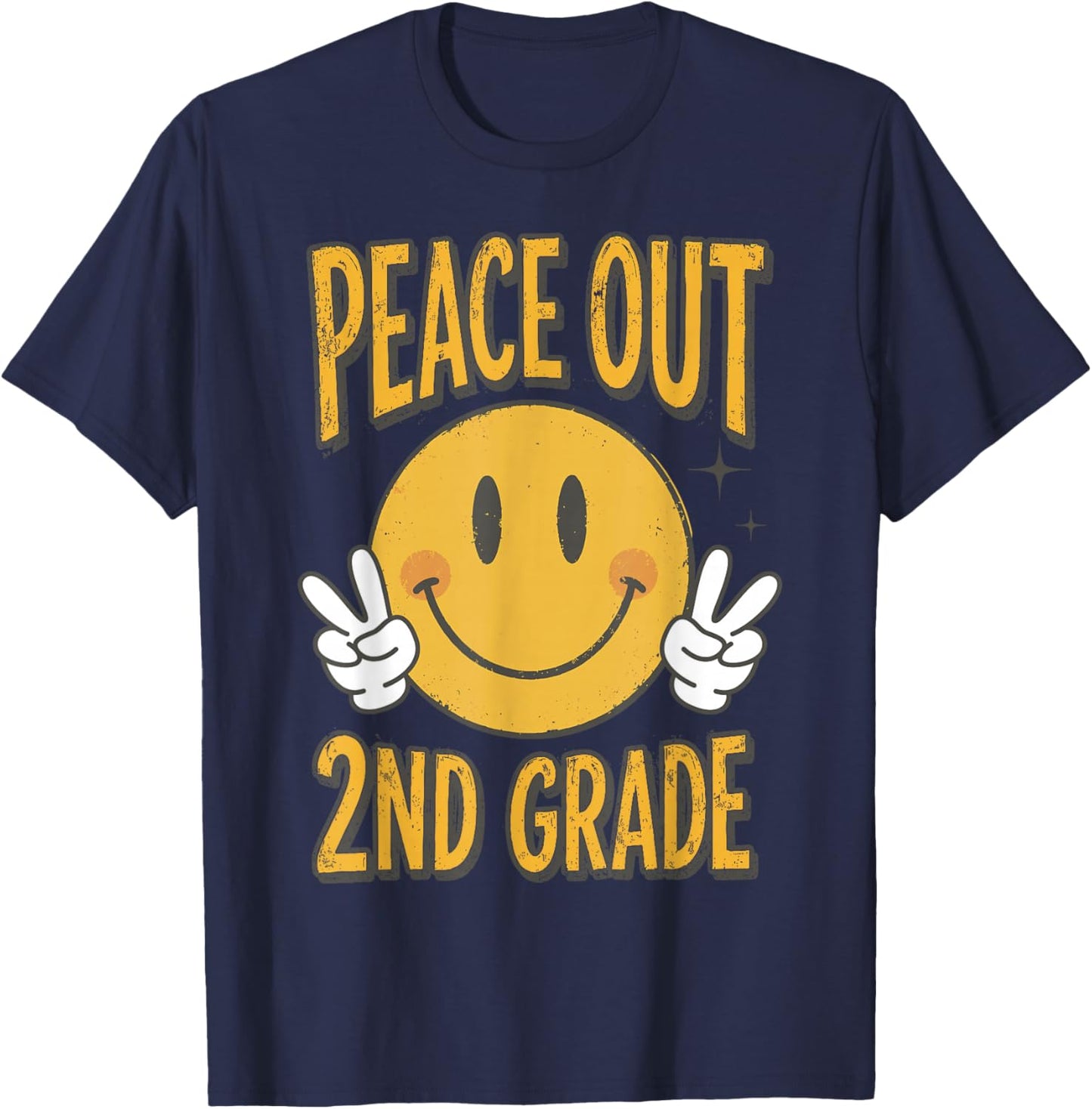 Peace Out 2nd Grade Graduation 2026 Last Day of School T-Shirt - T-Shirt | Navy