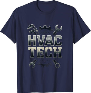 HVAC TECH - Retro Journeyman Technician T-Shirt - T-Shirt | Navy