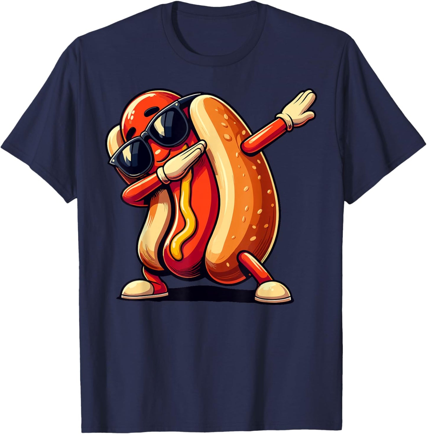 Cool Hot Dog Dabbing Funny Fast Food Hotdog Lovers Toddler T-Shirt - T-Shirt | Navy