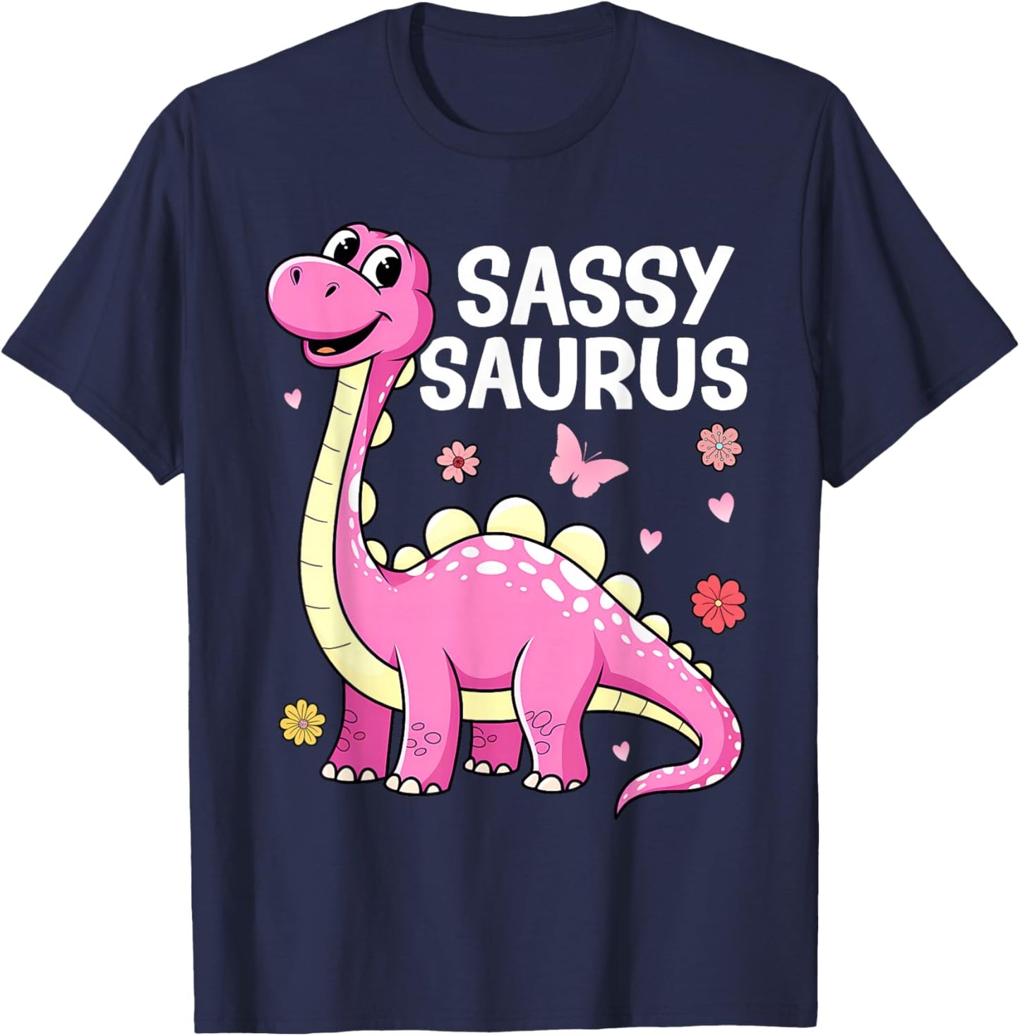 Dinosaur Toddler Girl Sassy Toddler Girls Women T-Shirt - T-Shirt | Navy