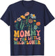 Mommy Of The Little Wildflower Birthday Party Baby Shower T-Shirt - T-Shirt | Navy