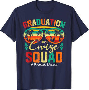 Graduation Cruise Squad 2026 Proud Uncle Funny Cruising T-Shirt - T-Shirt | Navy