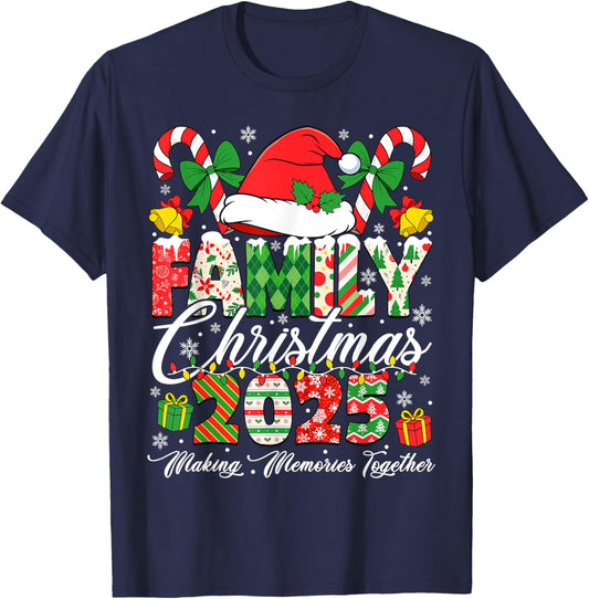 Family Christmas 2025 Matching Squad Santa Elf Funny Xmas T-Shirt - T-Shirt | Navy