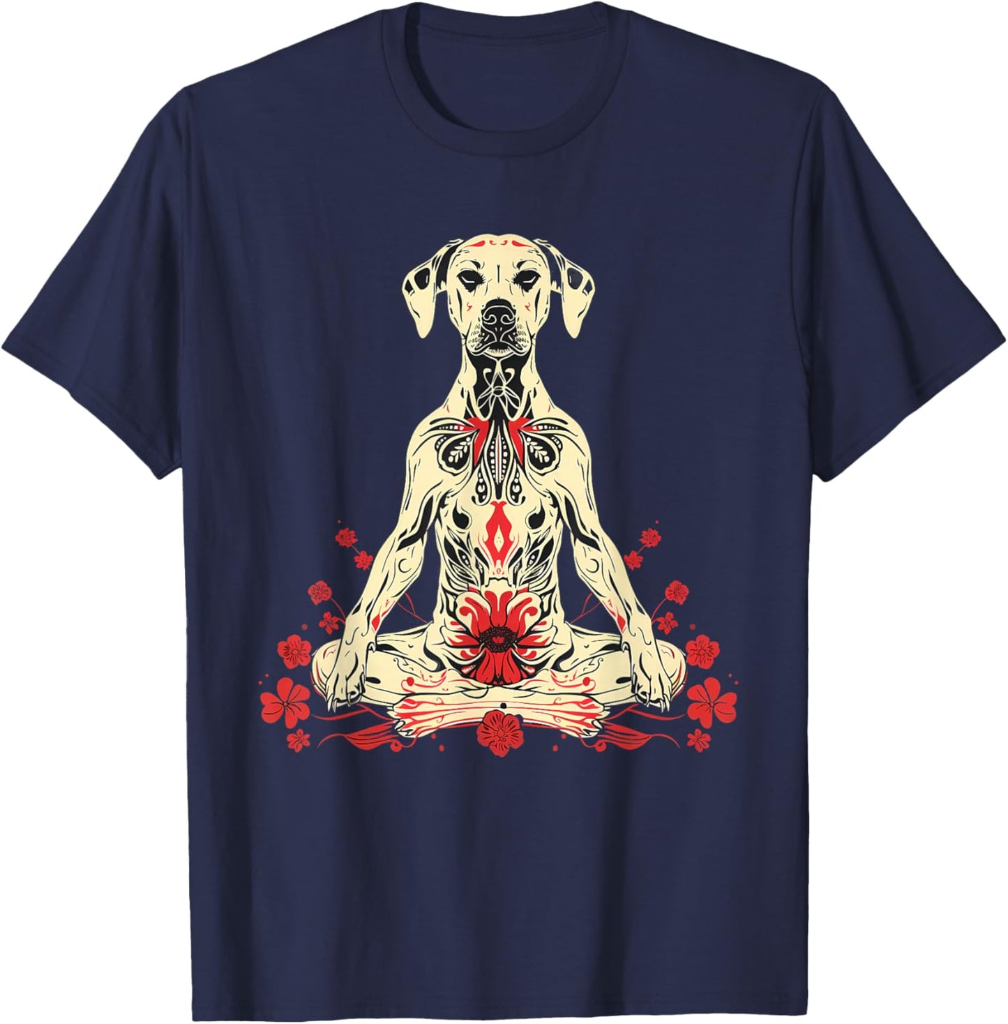 Dog Buddha Meditation Spiritual Yoga Buddhist Spirituality T-Shirt - T-Shirt | Navy