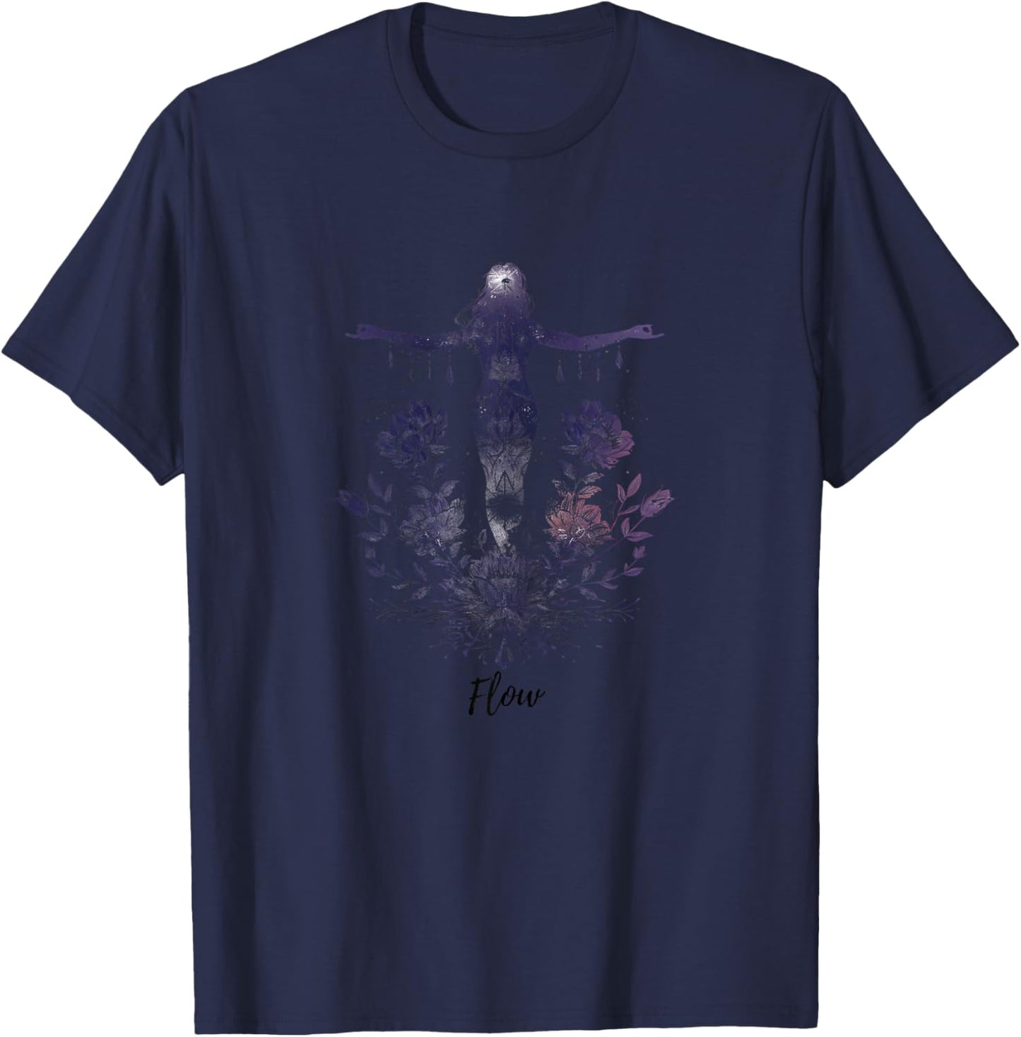 Serene Yoga & Meditation Essentials - Mindfulness Mantra T-Shirt - T-Shirt | Navy