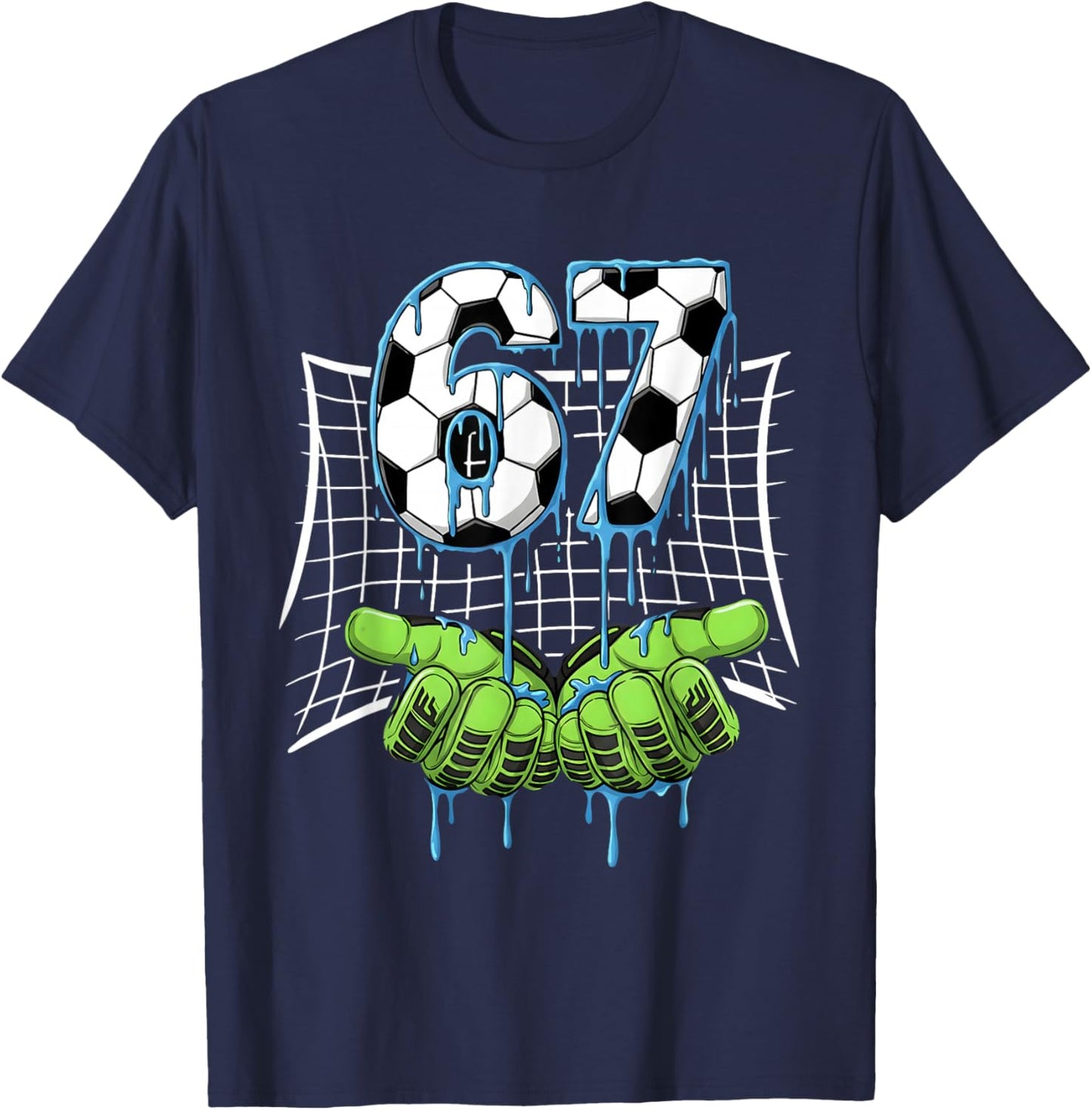 67 Football Six Seven Football 6 7 Meme T-Shirt - T-Shirt | Navy