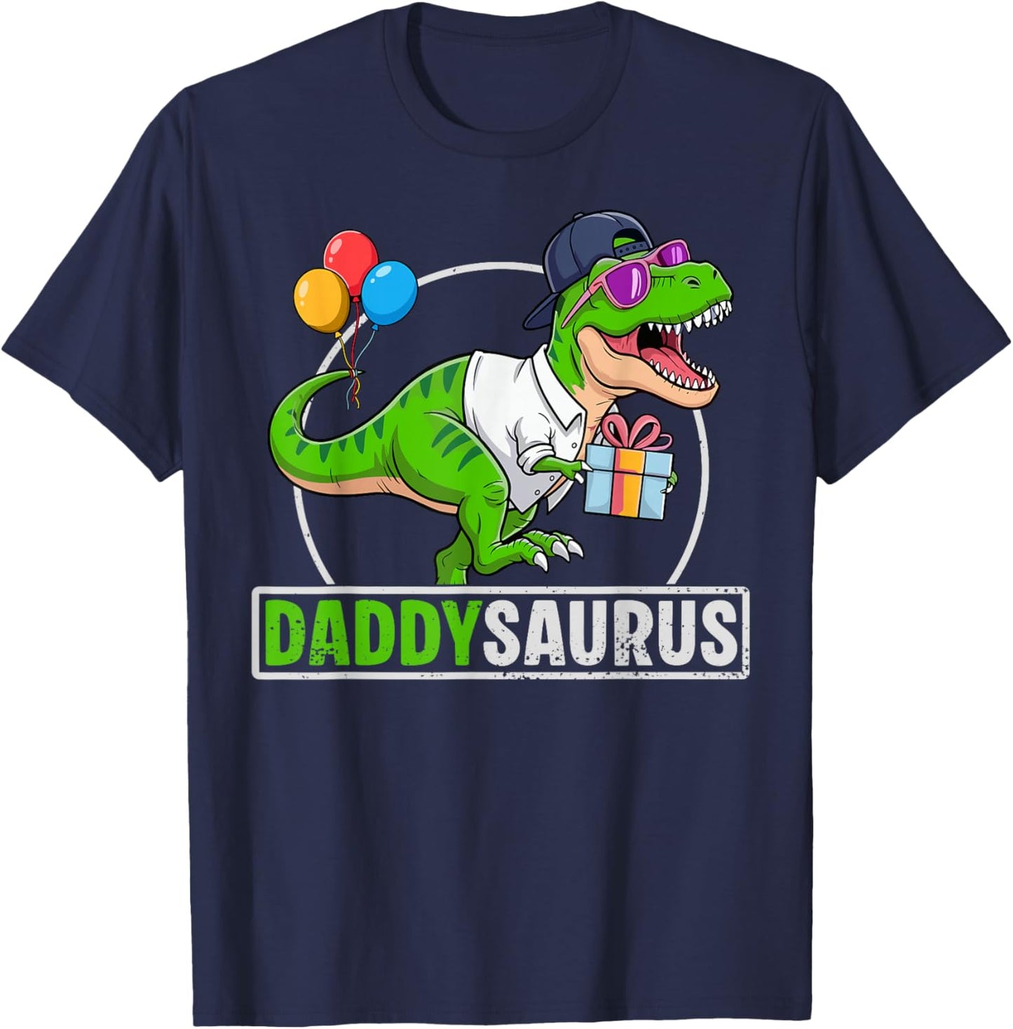 Daddysaurus T-Rex Dinosaur Dad Saurus Family Matching T-Shirt - T-Shirt | Navy