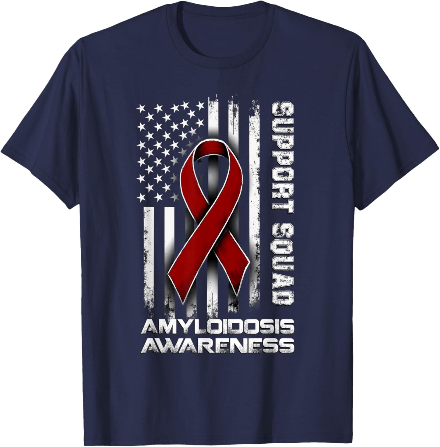 Retro Support Squad Amyloidosis Awareness T-Shirt - T-Shirt | Navy