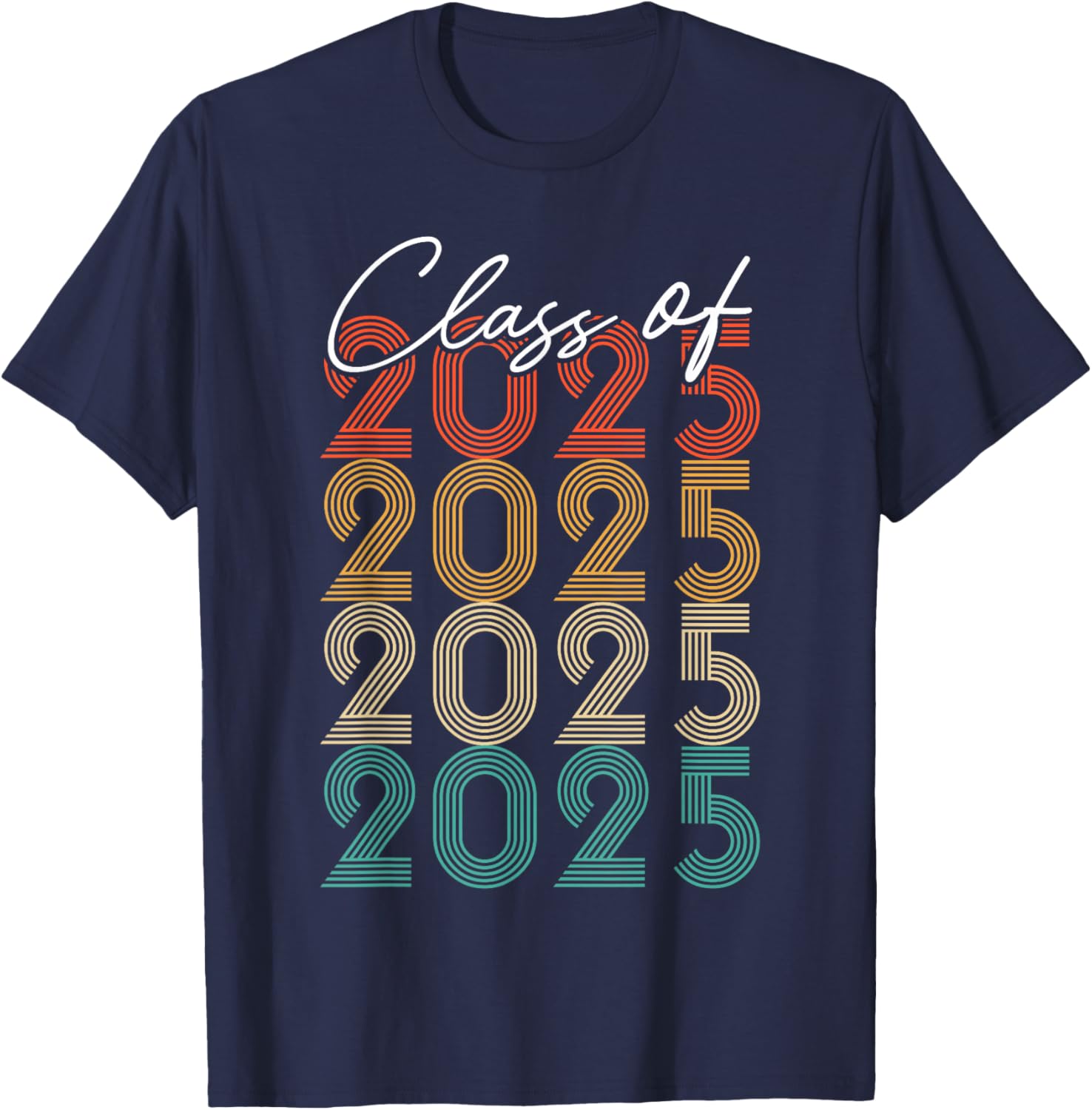 Class of 2025 Vintage Senior 2025 T-Shirt - T-Shirt | Navy