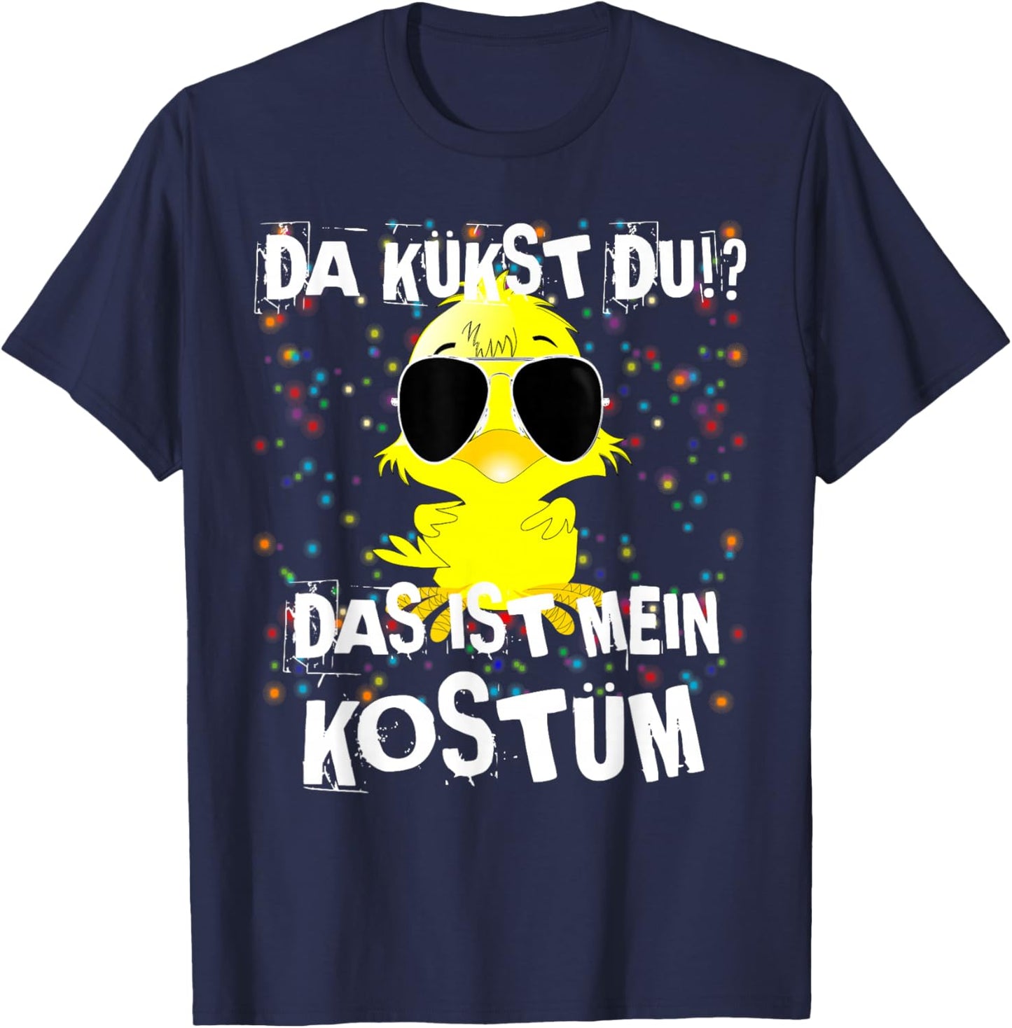 Funny Fancy Dress Party Outfit Saying Duck Chick Confetti T-Shirt - T-Shirt | Navy