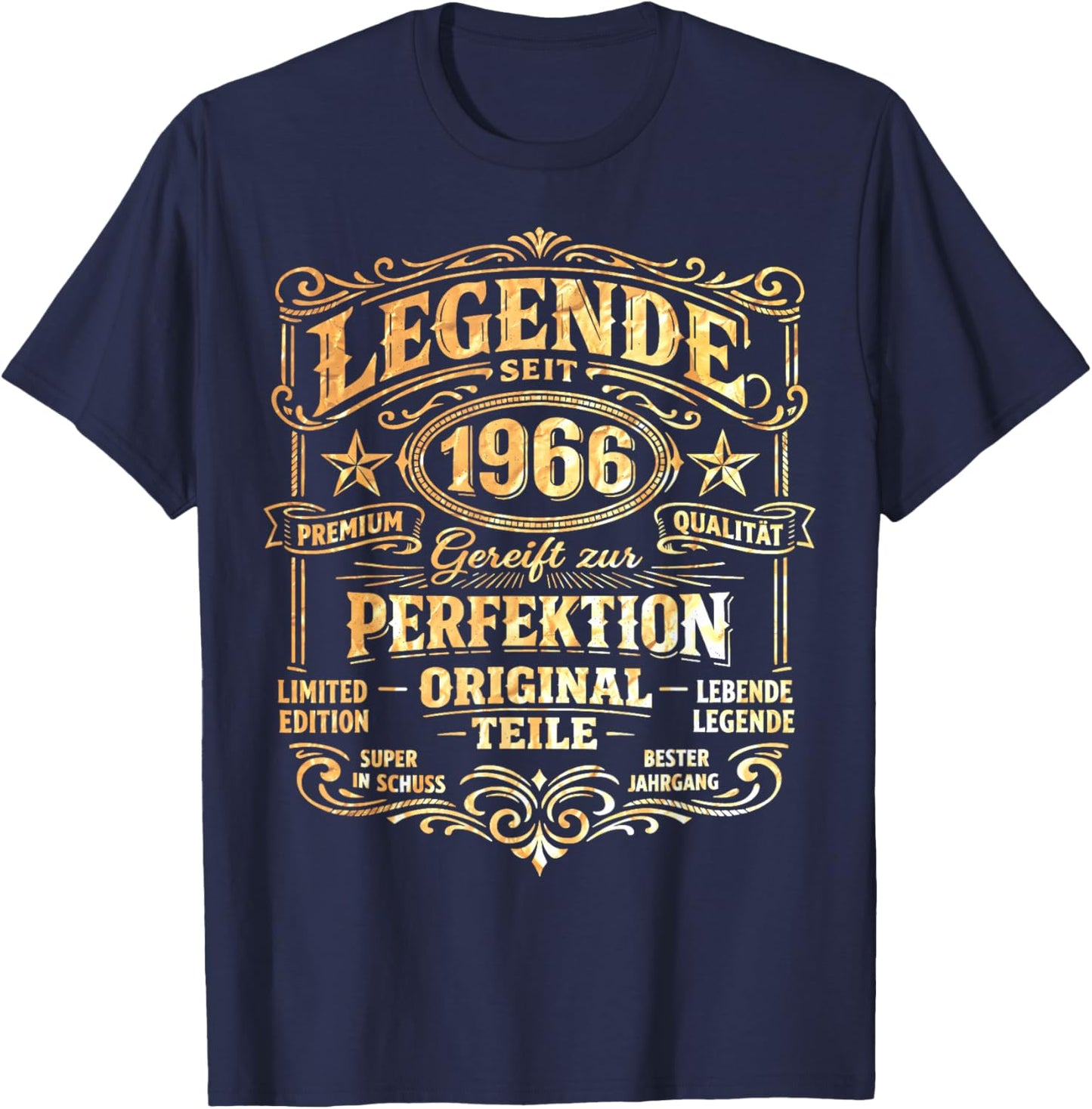 60th Birthday Man Woman 60 Years Decoration 1966 Gift Funny T-Shirt - T-Shirt | Navy