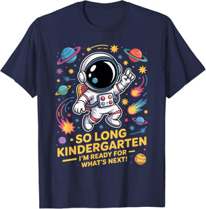 So Long Kindergarten Astronaut Space First Grade T-Shirt - T-Shirt | Navy