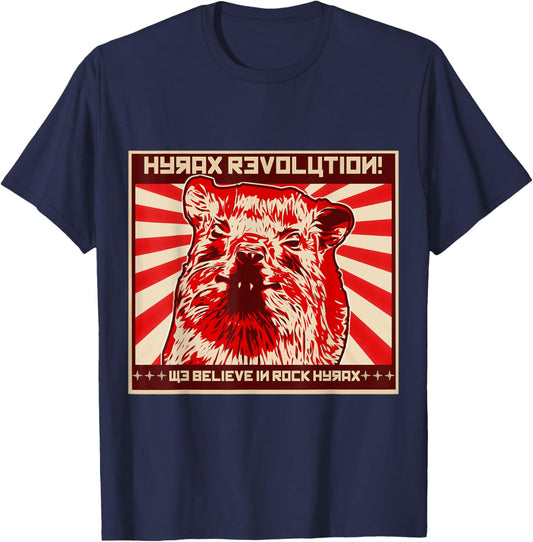 Not an Elephant Rock Hyrax Revolution - Black - Small - -Adults - Short Sleeve - Classic Fit T-Shirt - T-Shirt | Navy