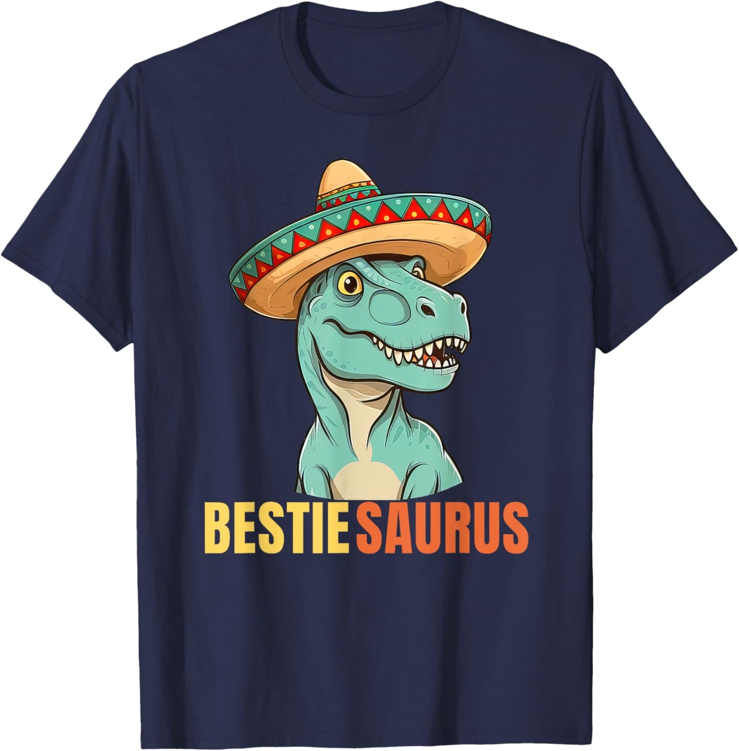Bestiesaurus Funny Friend Saurus Matching BFF Dinosaur T Rex T-Shirt - T-Shirt | Navy
