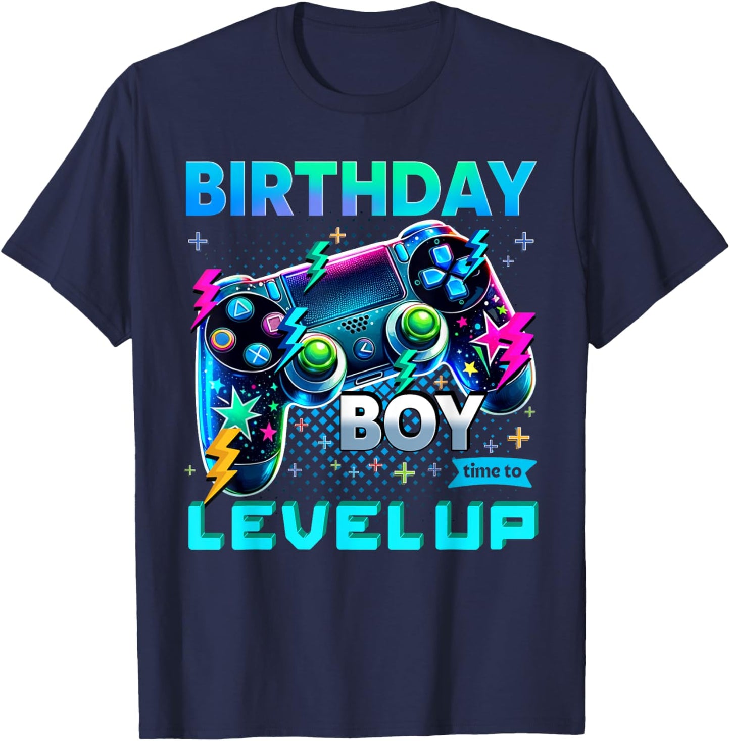 Birthday Boy Time To Level Up Video Game Birthday T-Shirt - T-Shirt | Navy