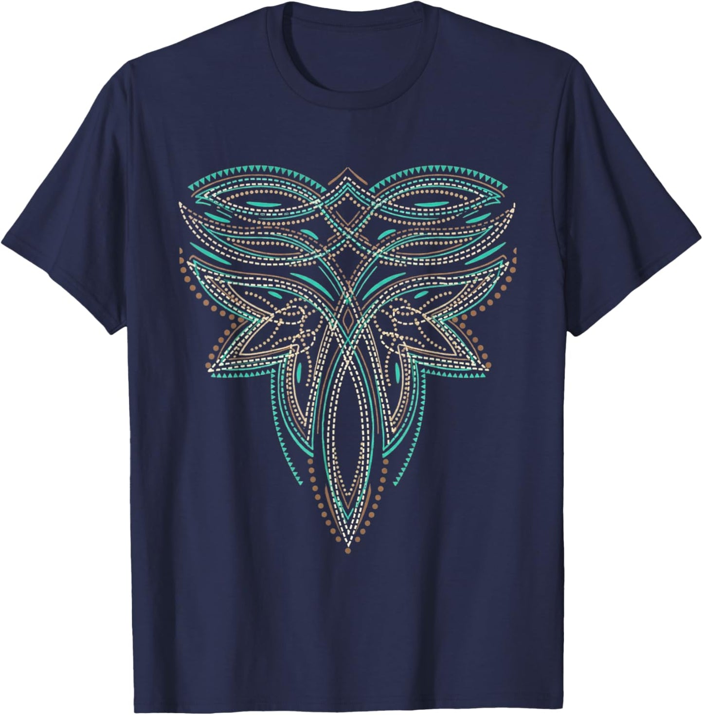 Traditional Western Boot Stitch Cowboy Fashion Graphic T-Shirt - T-Shirt | Navy