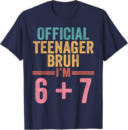 13th Birthday Boys Official Teenager Six Seven Meme Birthday T-Shirt - T-Shirt | Navy