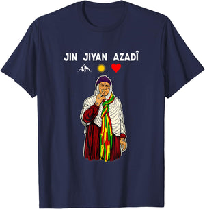 Jin Jiyan Azadî, Kurdistan Nowruz, Rojava, ich Liebe Kurdistan T-Shirt - T-Shirt | Navy