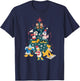 Disney Mickey & Friends Holiday Retro Christmas Tree Carols T-Shirt - T-Shirt | Navy