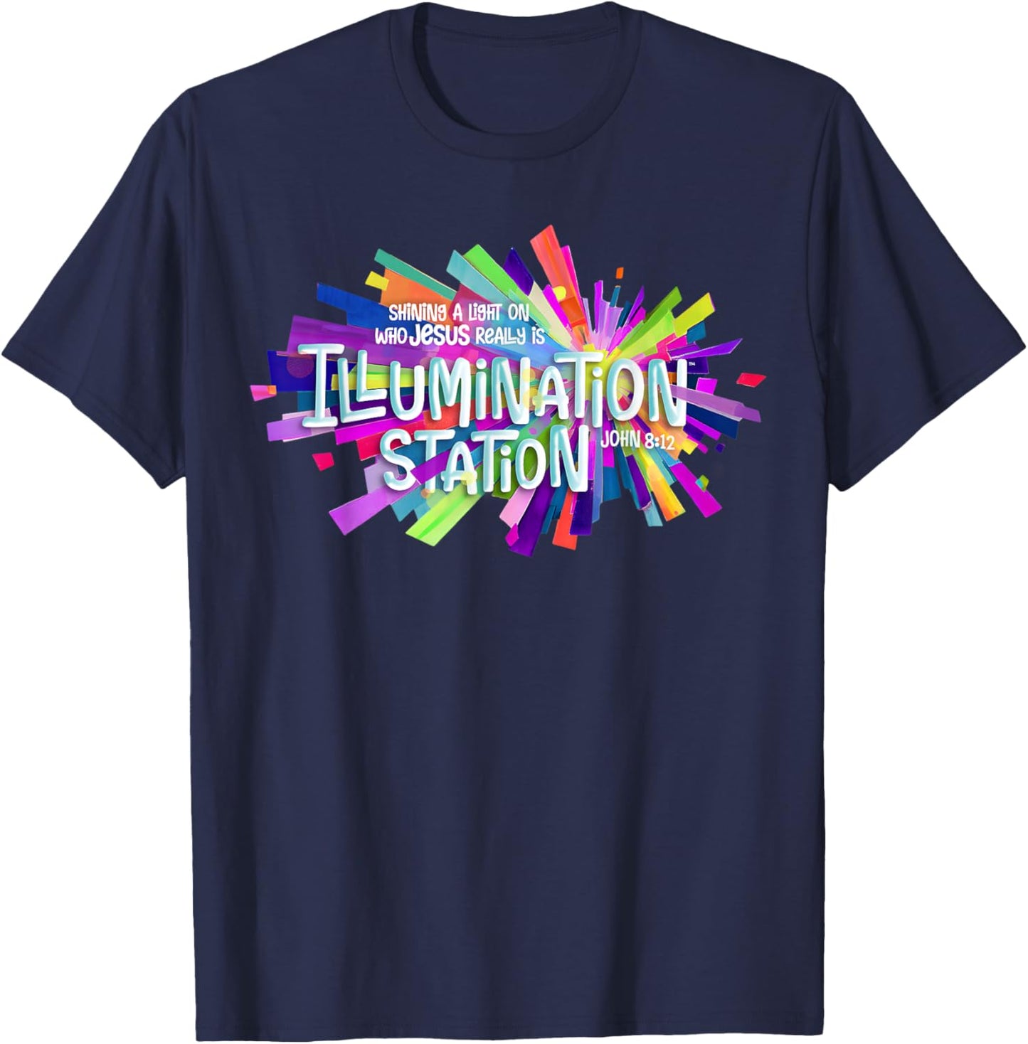 Illumination Station VBS 2026 Bible Jesus Christian Lights T-Shirt - T-Shirt | Navy