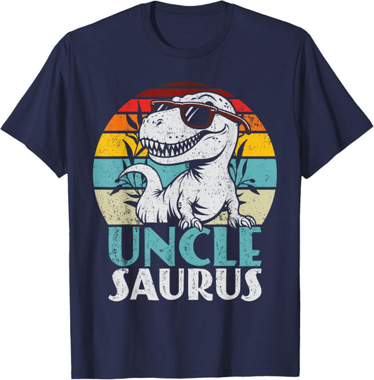 Unclesaurus T-Rex Dinosaur Uncle Saurus Family Matching T-Shirt - T-Shirt | Navy