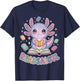 ReadsAlotl Axolotl Book Lover Cute Reading T-Shirt - T-Shirt | Navy