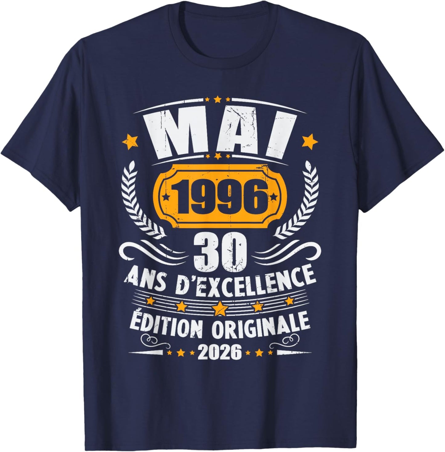 Vintage Mai 1996 Cadeau Anniversaire 30 Ans Hommes Femmes T-Shirt - T-Shirt | Navy