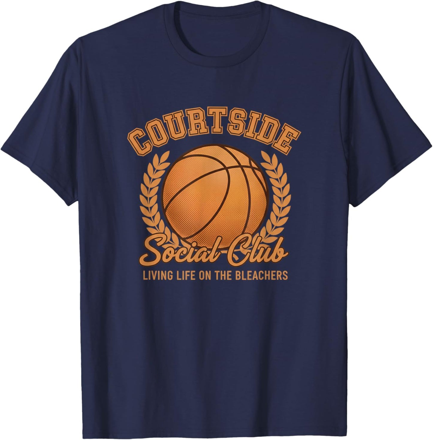 Courtside Social Club Basketball Mom - Living Life On The Bl T-Shirt - T-Shirt | Navy
