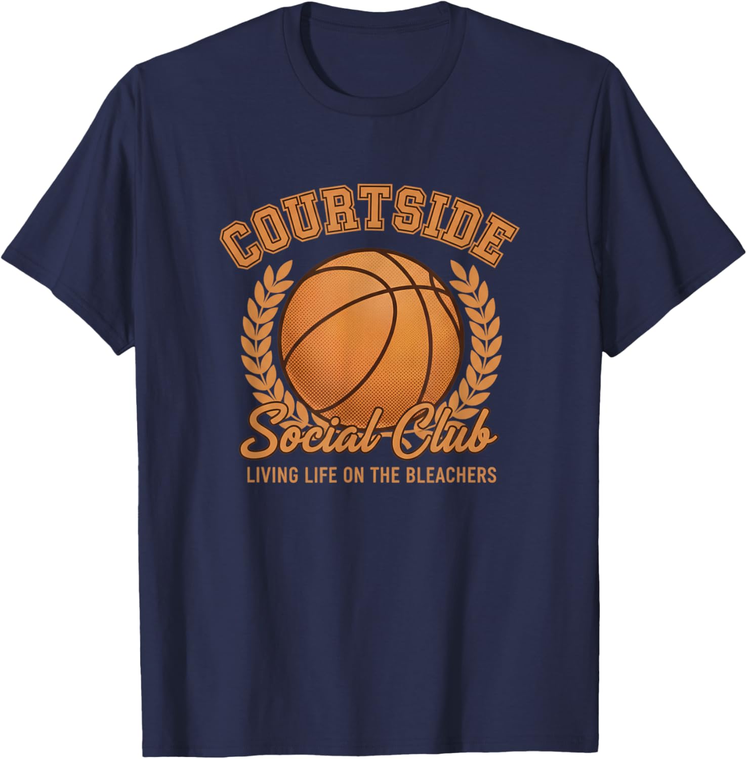 Courtside Social Club Basketball Mom - Living Life On The Bl T-Shirt - T-Shirt | Navy