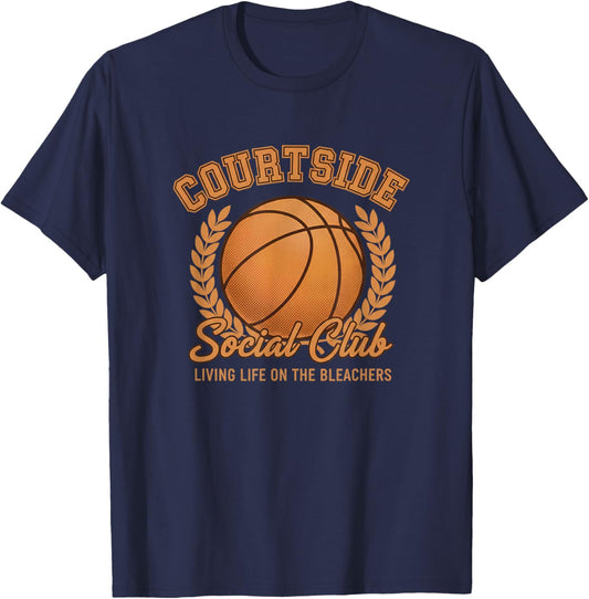 Courtside Social Club Basketball Mom - Living Life On The Bl T-Shirt - T-Shirt | Navy